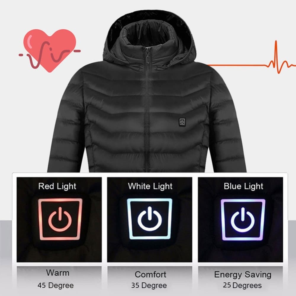 Winter Heated Jacket USB Electric Cotton Coat Zip-up Heater Thermal Clothing Heating Vest For Men - image 25