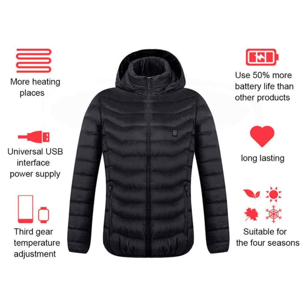 Winter Heated Jacket USB Electric Cotton Coat Zip-up Heater Thermal Clothing Heating Vest For Men - image 23
